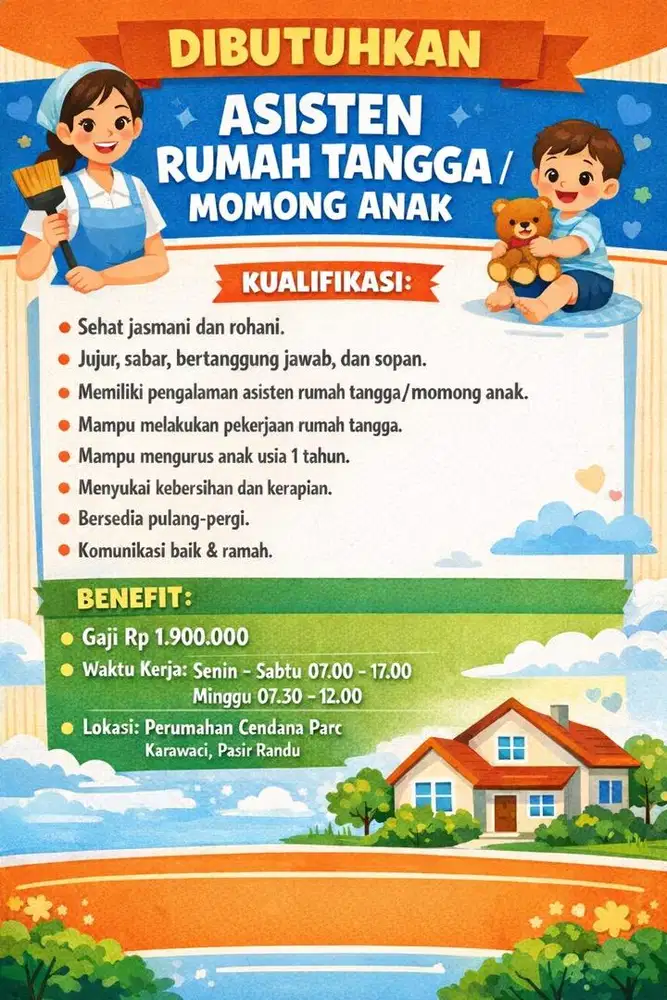 Dibutuhkan ART/ Pengasuh Anak