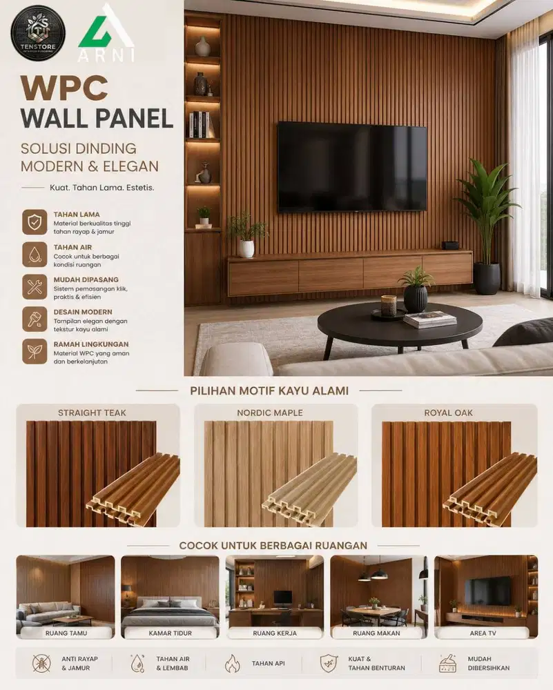 WPC Wallpanel Feijin Premium | Panel Dinding Interior Motif Kayu Moder