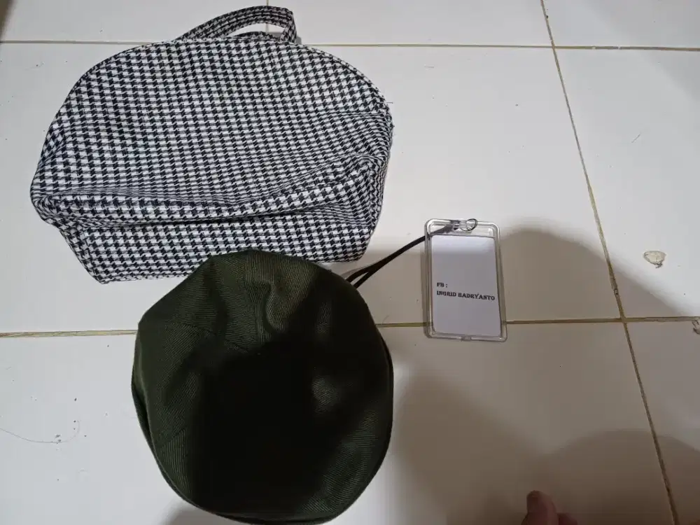 Tas Tenteng Motif Catur + Topi Anak