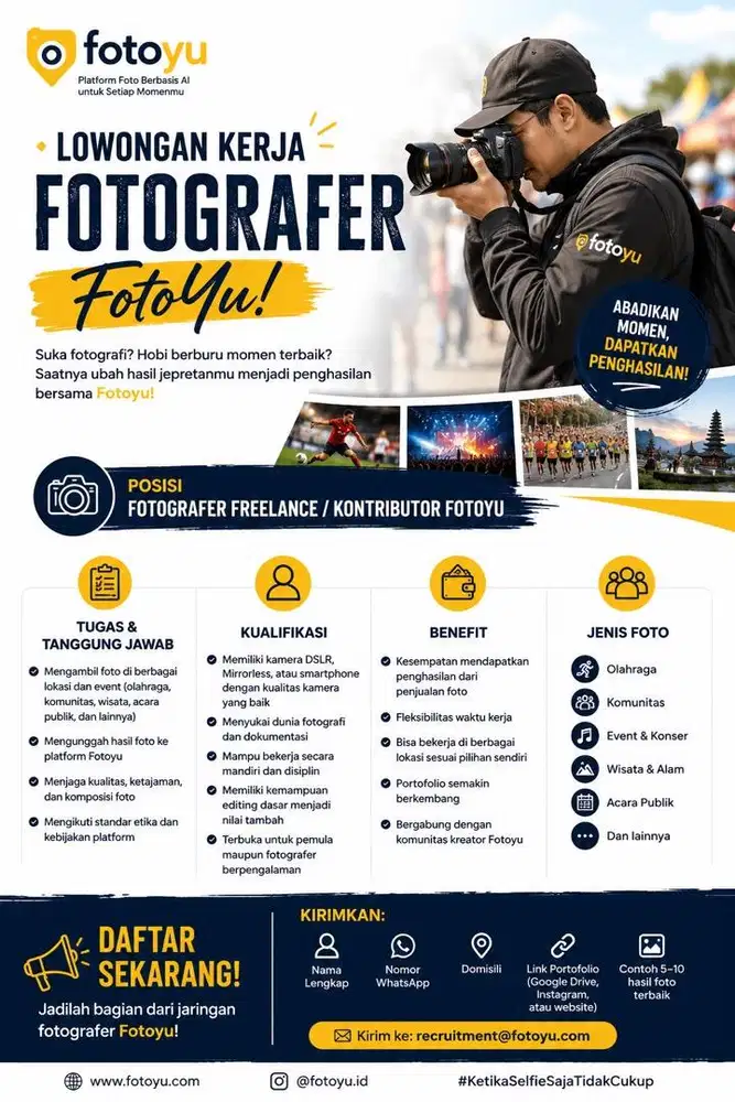 LOWONGAN KERJA FOTOGRAFER FOTOYU