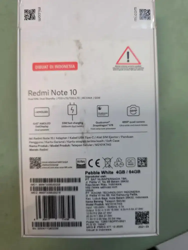 Dijual redmi note 10 kondisi mati