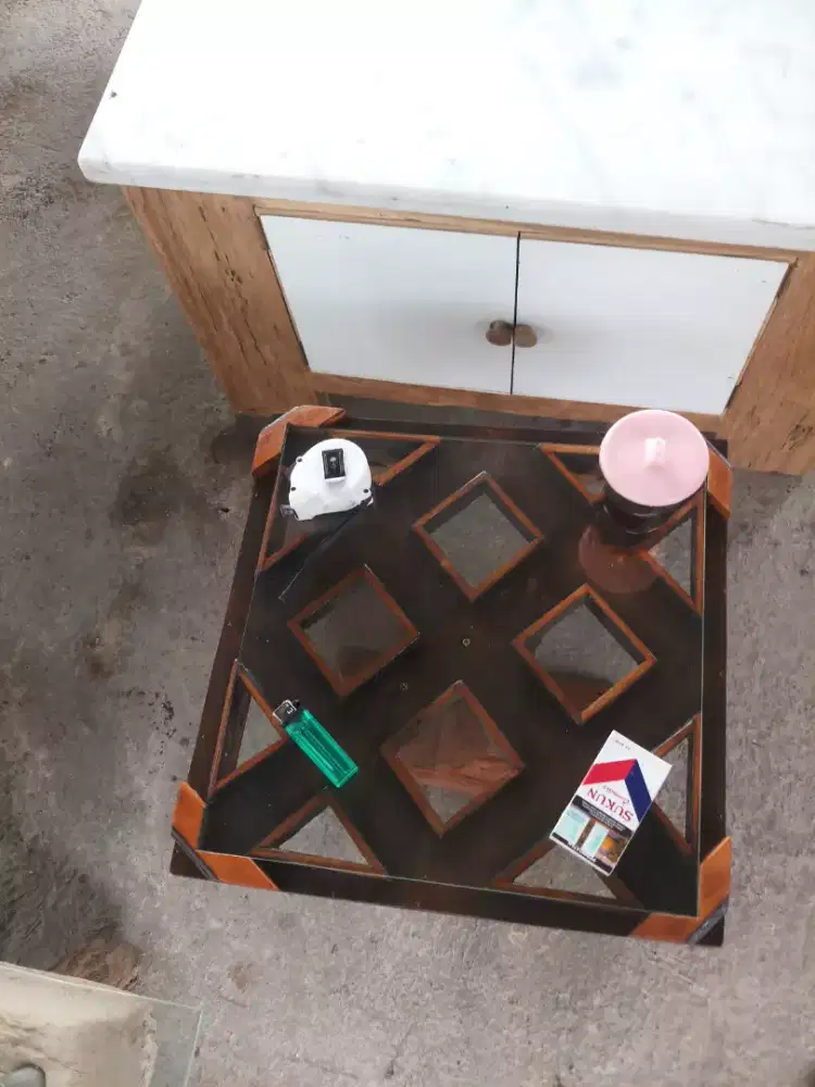 Meja teras plus kursi kayu jati lawasan