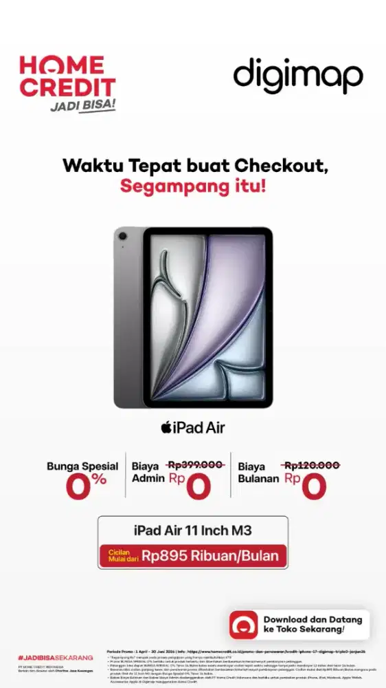 IiPad Air tersedia Beli sekarang, cicil mudah dengan Home Credit.