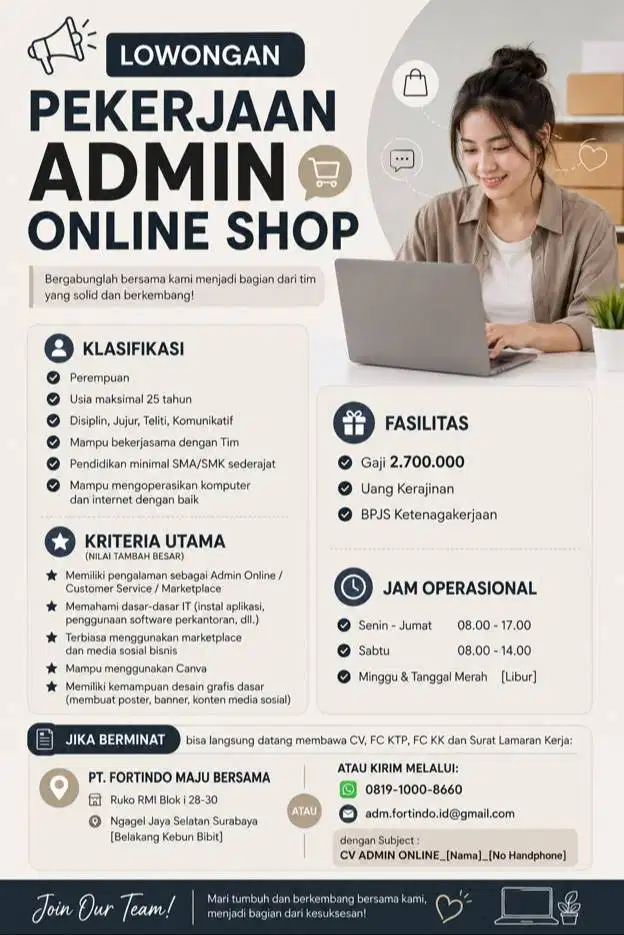 Lowongan Admin Online
