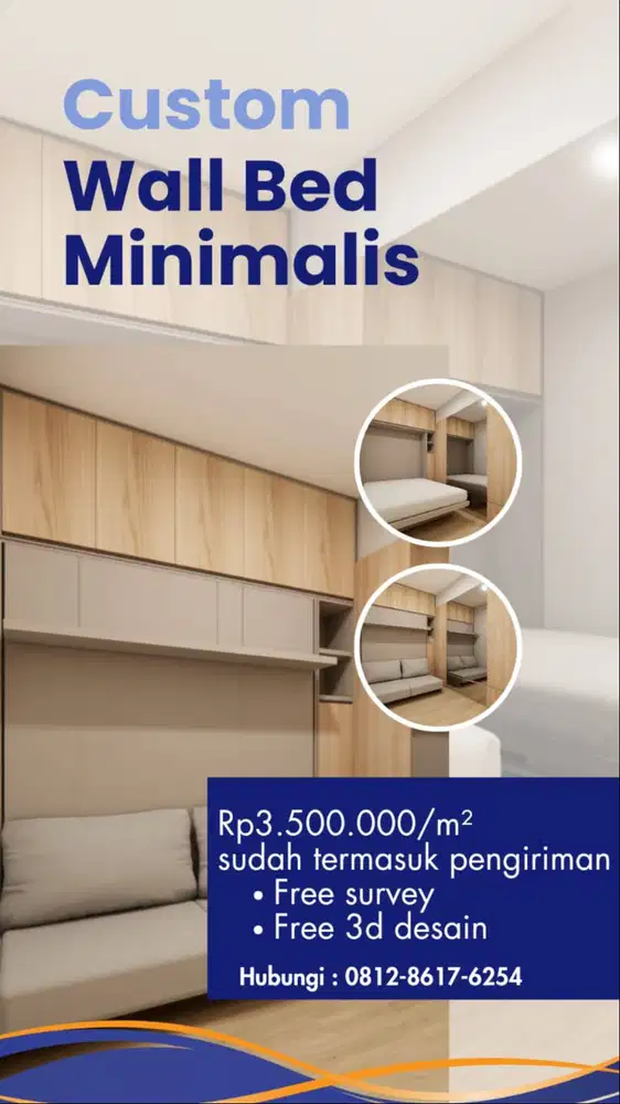CUSTOM WALL BED MINIMALIST TERMURAH