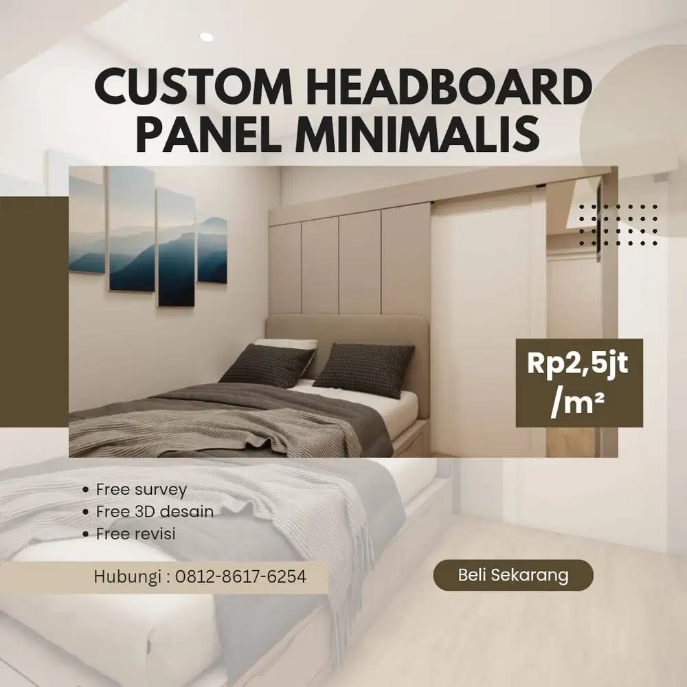 CUSTOM HEADBOARD PANEL MINIMALIST TERMURAH