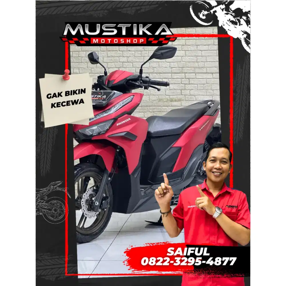 Perfect Condition!!Honda Vario 125 Keyles 2024 Red Matte-Mustika