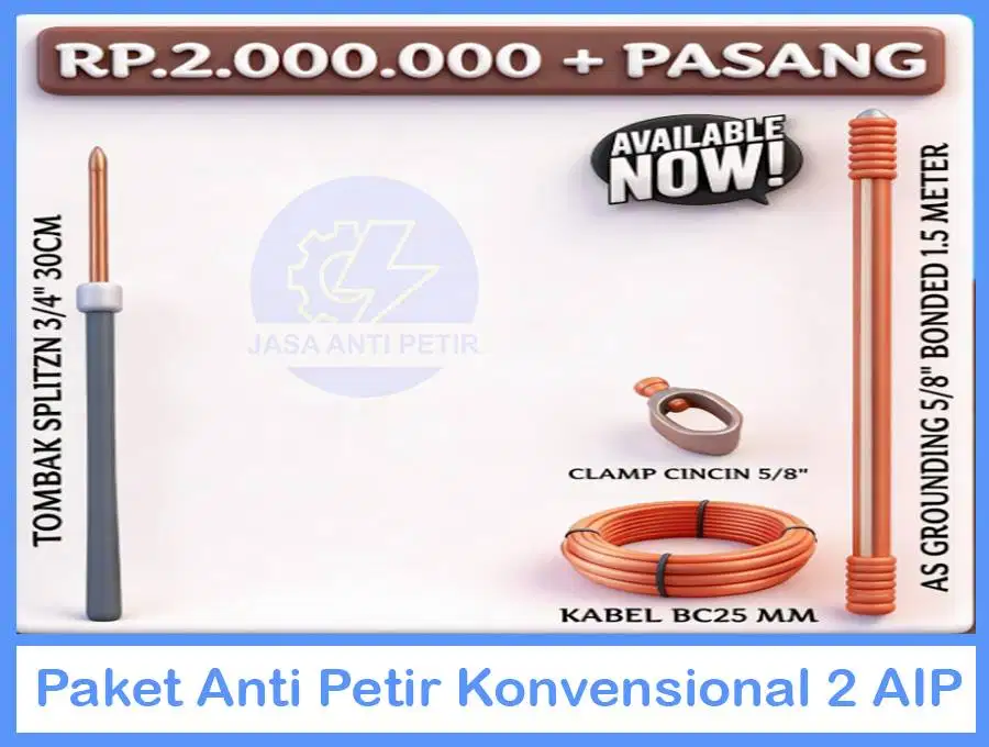Paket Penangkal Petir 2 Tombak