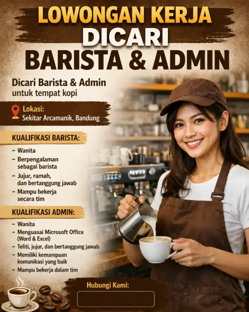 Dicari barista coffee