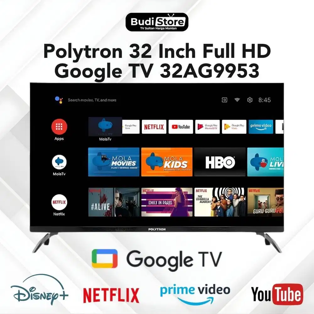 Polytron 32 Inch Full HD 32BAG9858 Cinemax Android TV With SoundBar