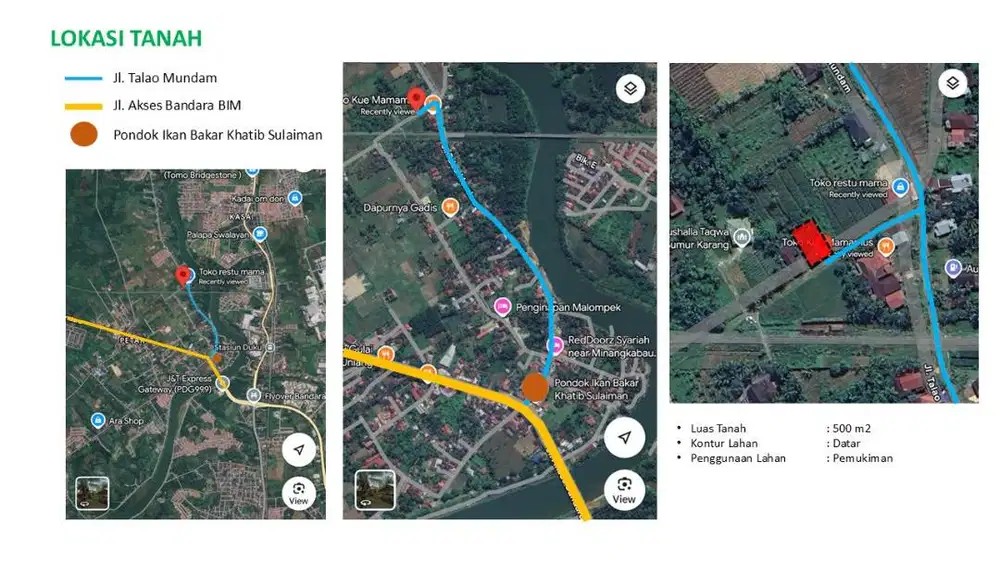Dijual Sebidang Tanah Luas 500 m2 Lokasi dekat BIM