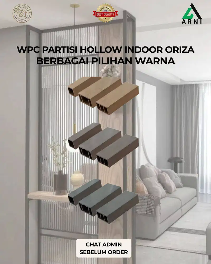 Partisi Hollow Indoor Oriza/Ukuran 50cm x 50cm/Dekorasi Dinding
