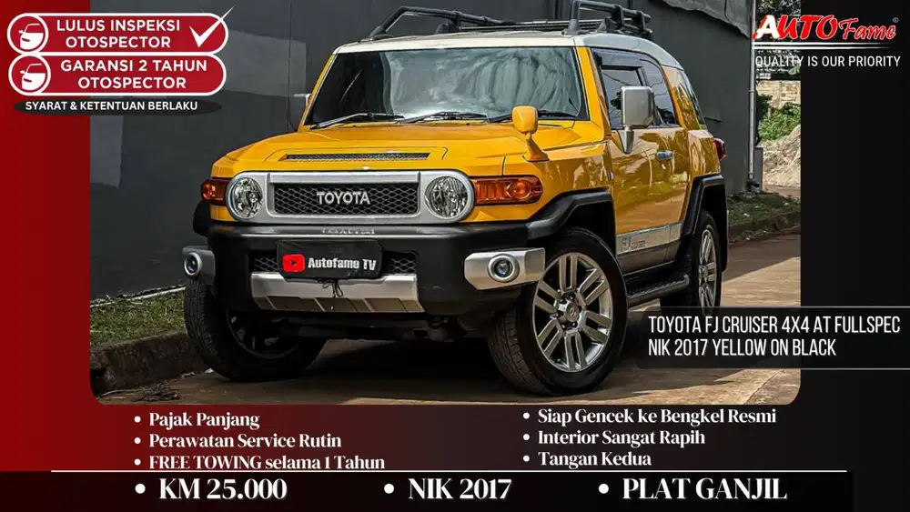 Toyota FJ Cruiser 4x4 AT Fullspec NIK 2017 Yellow On Black