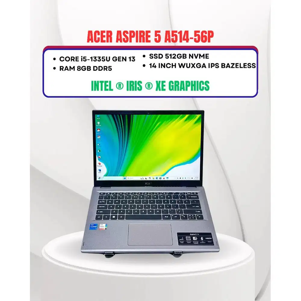 ACER ASPIRE 5 14 A514-56P CORE I5-1335U GEN 13 RAM 8GB SSD 512GB 14inc