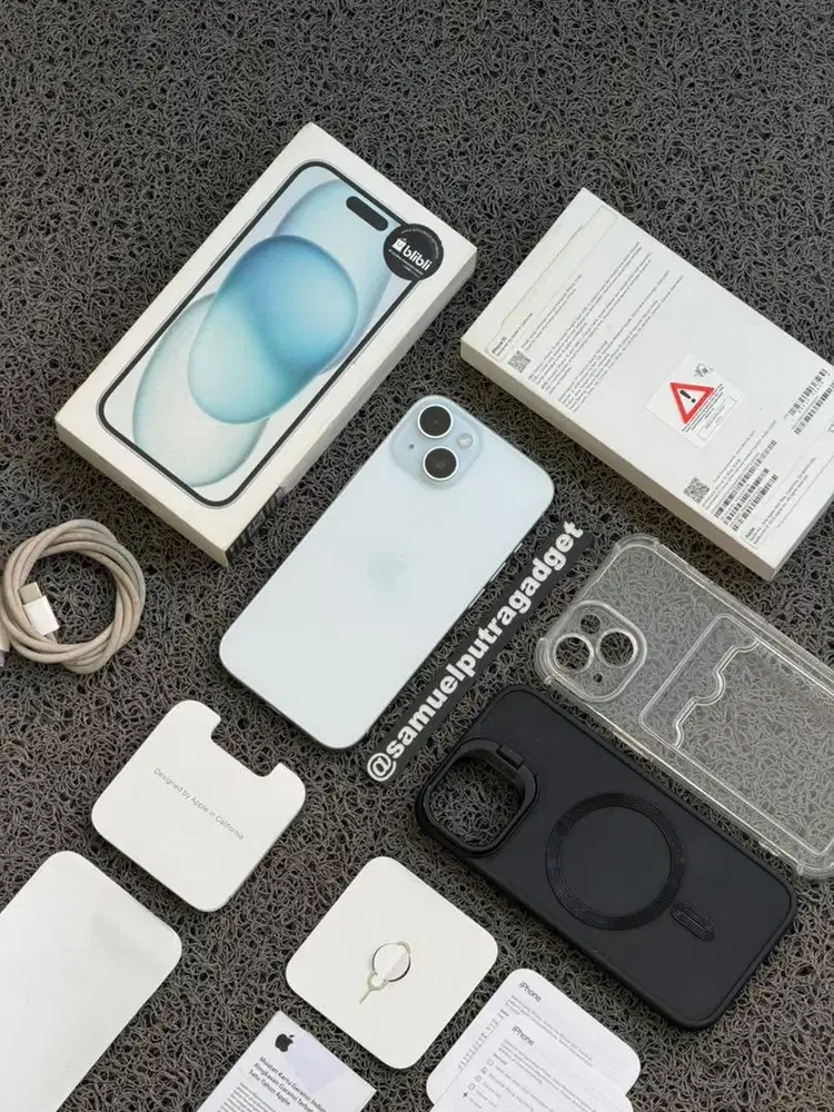 Apple iPhone 15 Blue 128gb Resmi Fullset
