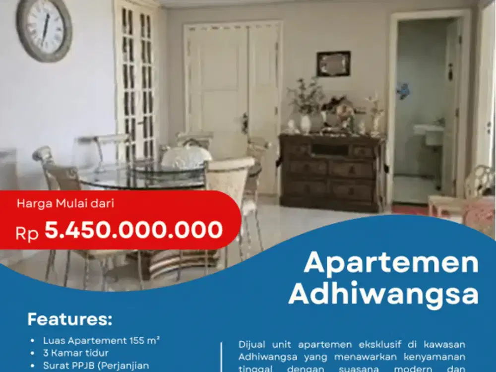 Dijual Apartemen Adhiwangsa Surabaya