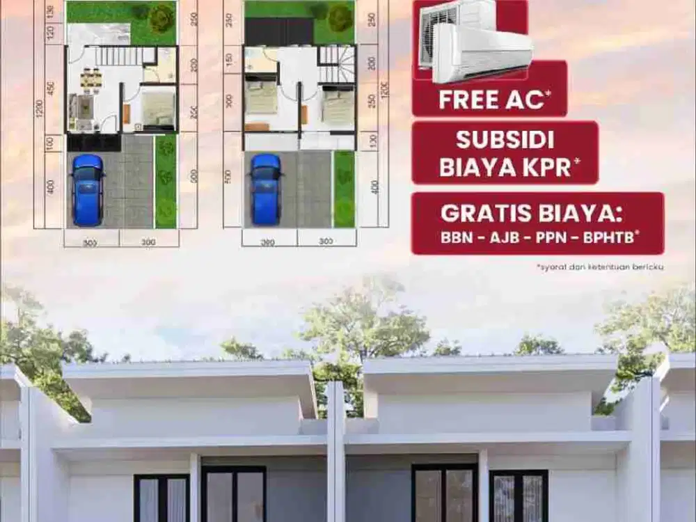 Griya Bakti Utama
Type 55/72
Ukuran 6×12 meter

Harga Jual Rp 975.000.000,- 
Dp 10 % Rp 97.500.000,- 

Cara Bayar Dp 
UTJ Rp 10.000.000,- 
Sisa Dp Rp 87.500.000,- 
Bisa diangsur 3x ( 3 bulan ) 

Asumsi KPR 
Rp 877.500.000,- 

10 thn Rp 9.200.389 (fix 1 ta