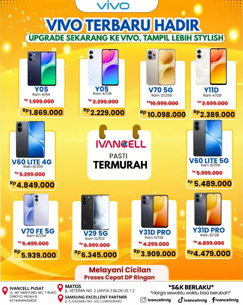 PROMO VIVO HARGA MIRING!!!
CICILAN BUNGA RENDAH
POTONGAN BESAR-BESARAN