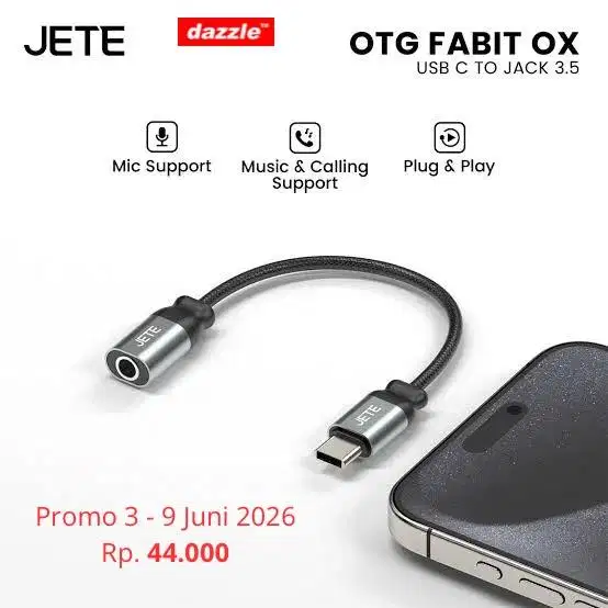 OTG Jete ox audio jack 3.5 mm to C