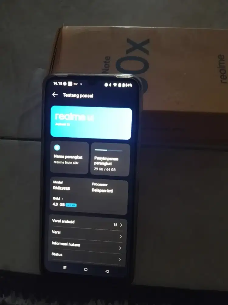 Realme note 60x like new garansi resmi 7 blm lagi