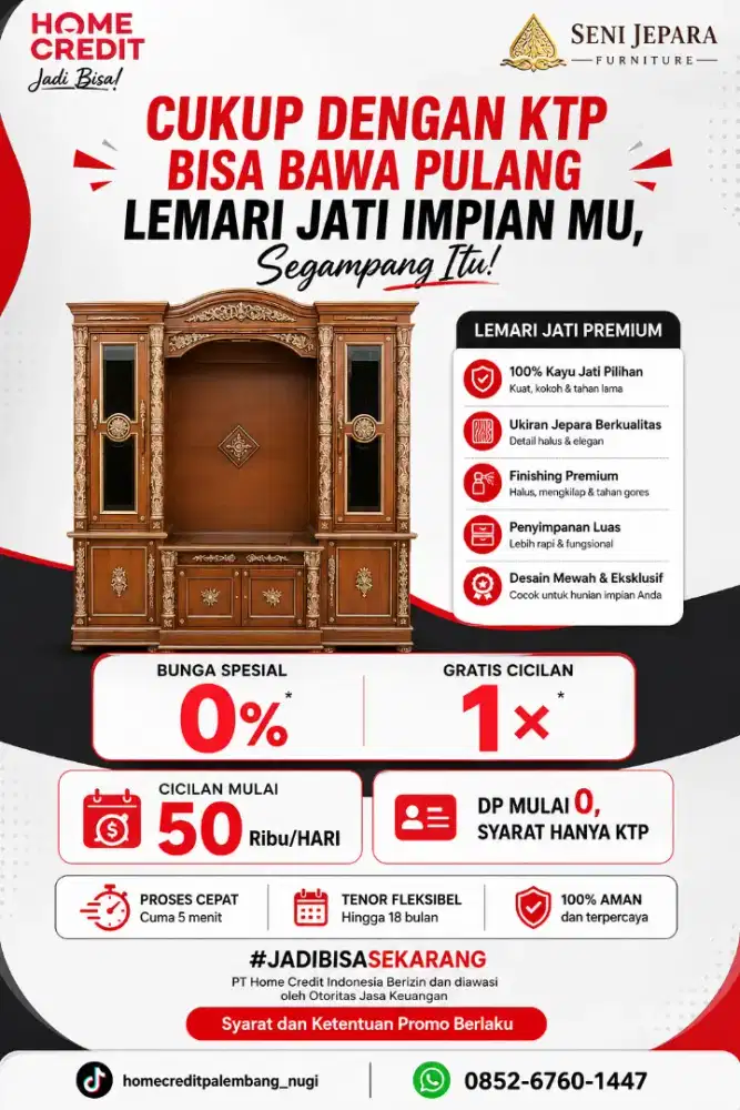 PROMO LEMARI JATI TERMURAH SEKOTA PALEMBANG -