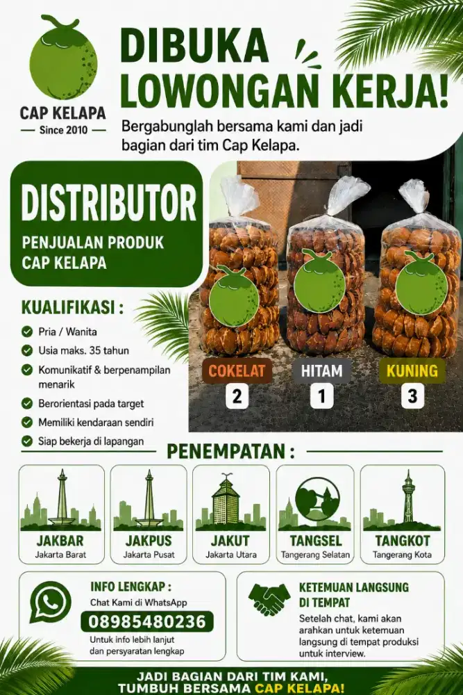 Lowongan Kerja Distributor cap Kelapa