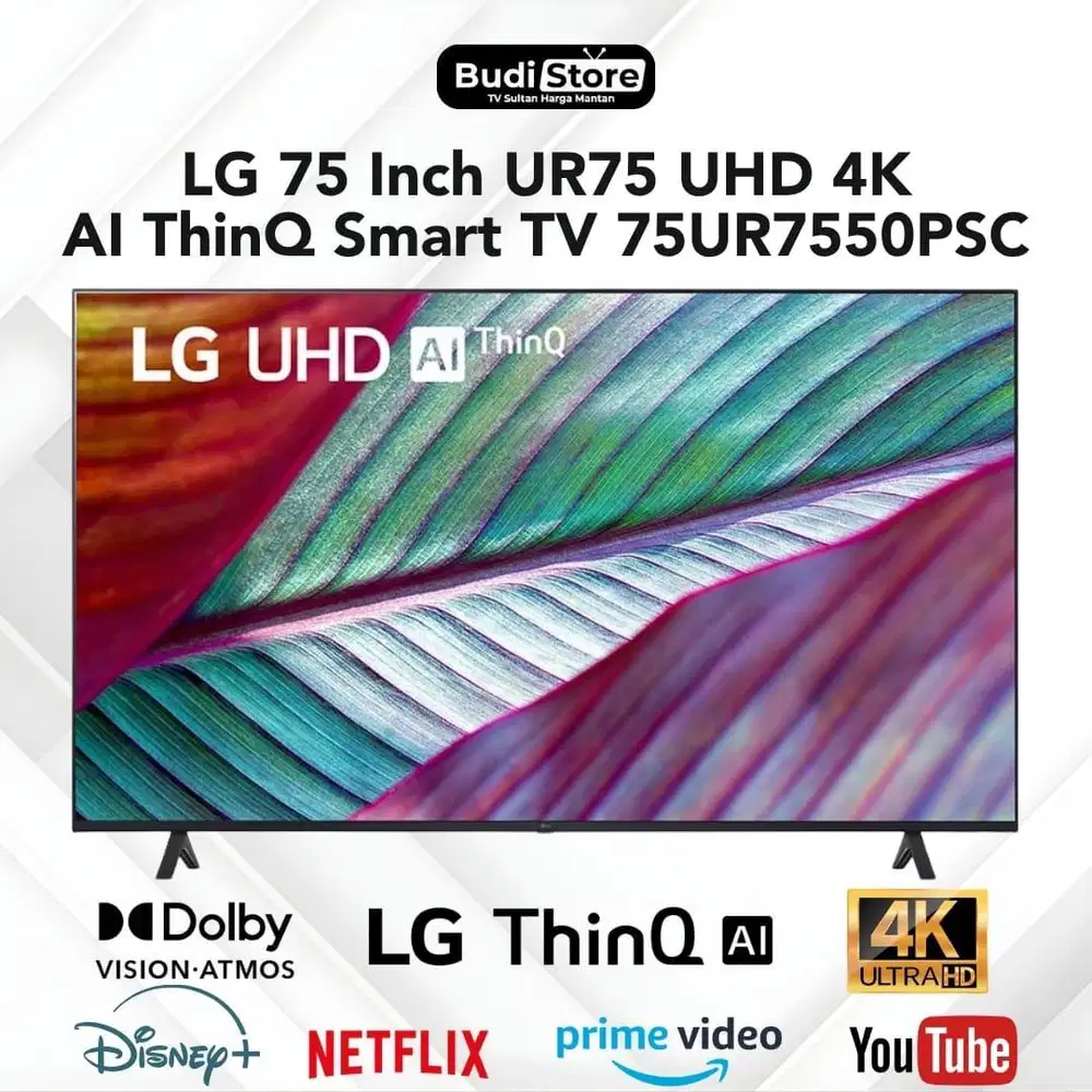 LG 75 Inch UR75 UHD 4K AI ThinQ Smart TV