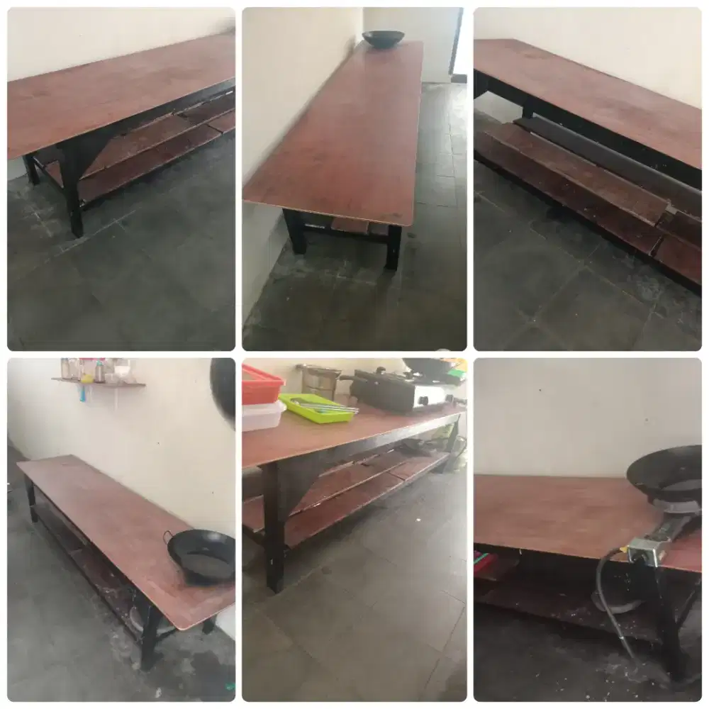 Meja Masak Uk. 2,1mtr beserta rak bawah