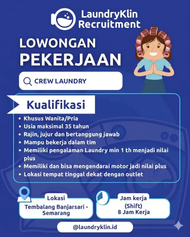 LOKER CREW LAUNDRY BANJARSARI - TEMBALANG