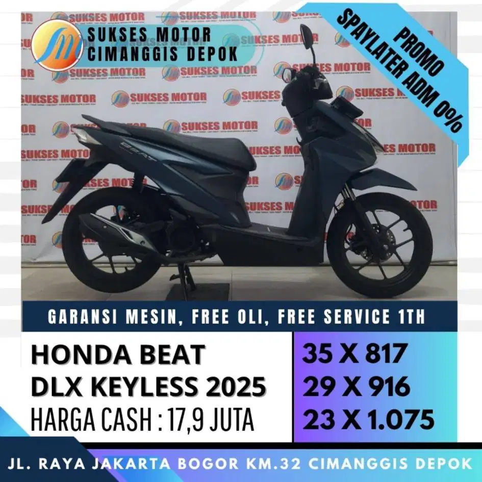 NEW BEAT DLX KEYLESS 2025 KM LOW PAYMENT CASH KREDIT CC PAYLATER BISA
