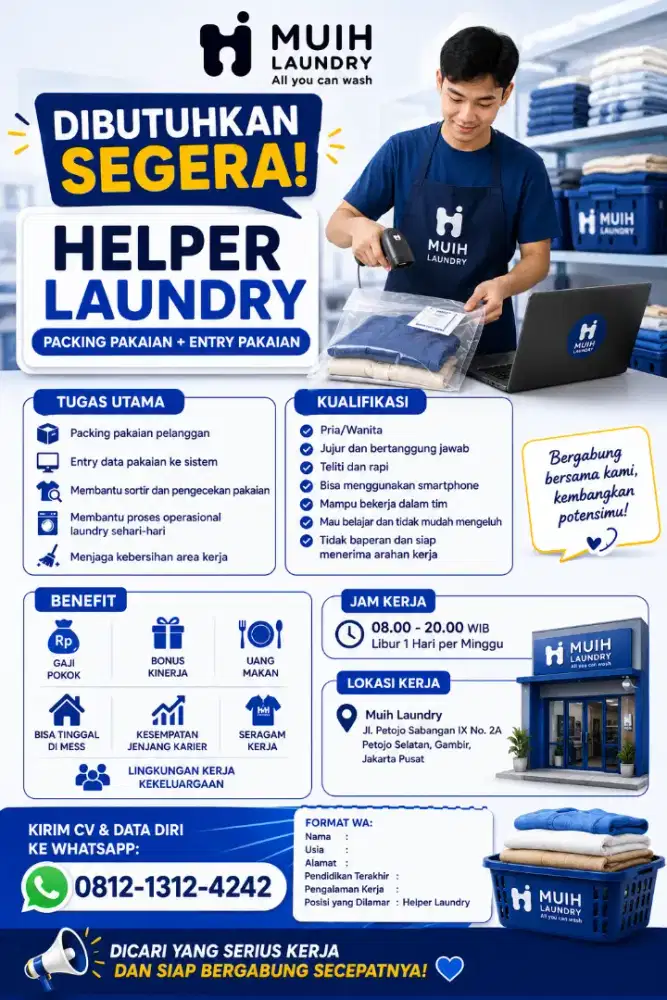 Lowongan Kerja Helper Laundry