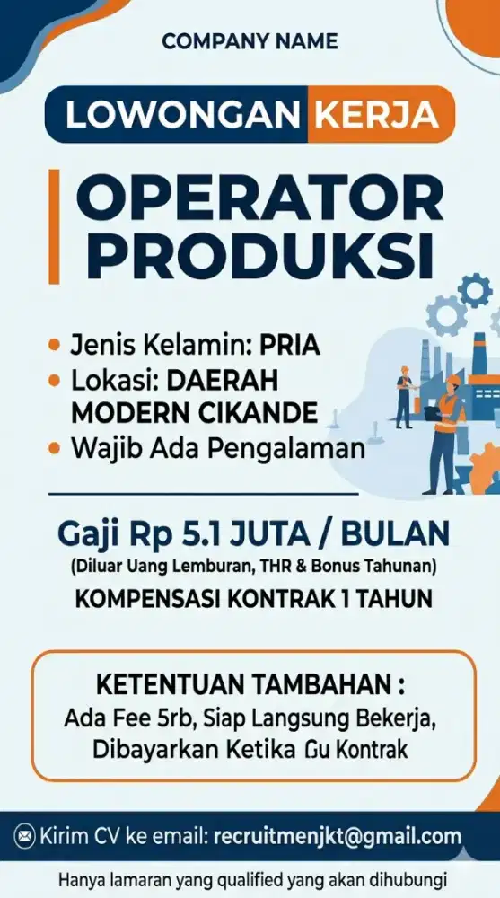 Loker Operator Produksi