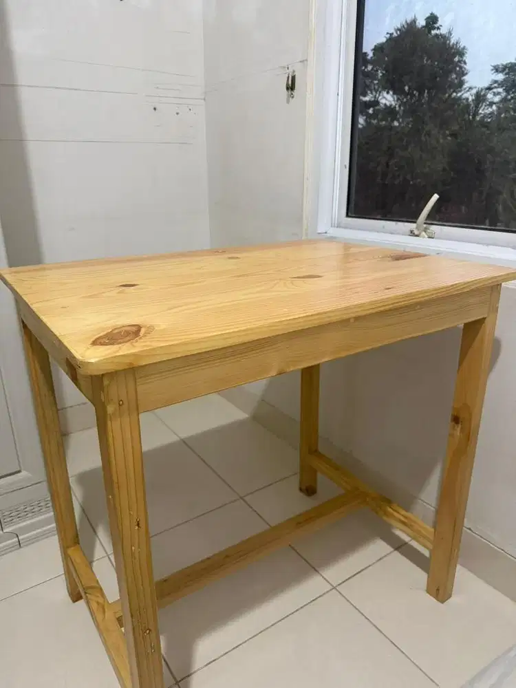 Meja kayu minimalis full kayu
