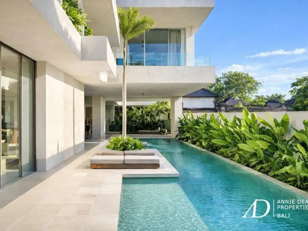 LEASEHOLD | MINIMALIST TROPICAL BRUTALIST VILLA WITH RICE FIELD VIEWS IN BUDUK, CANGGU