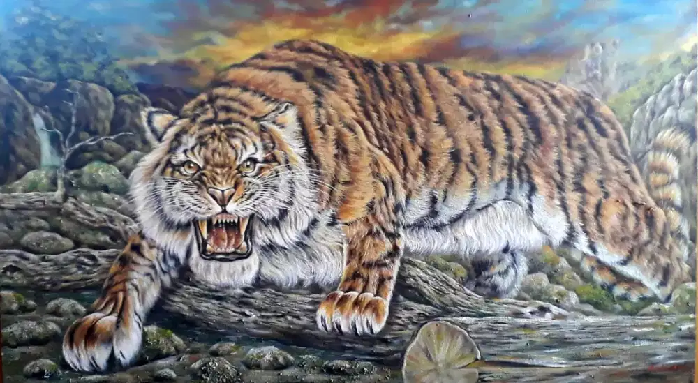 Lukisan Canvas Harimau
