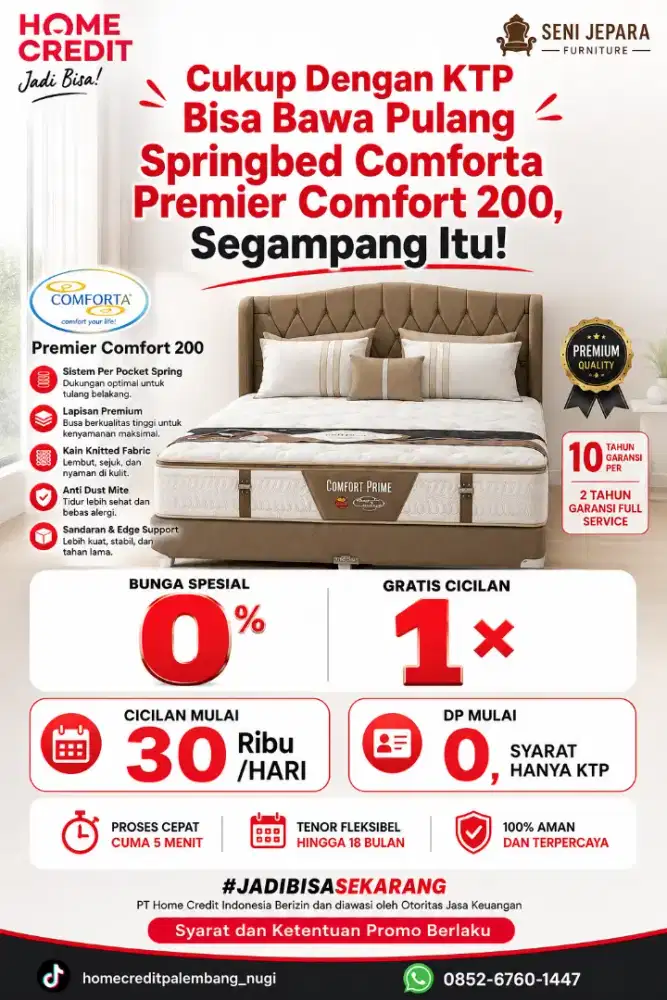 PROMO SPRINGBED CONFORTA PREMIER COMFORT 200 TERMURAH SEKOTA PALEMBANG