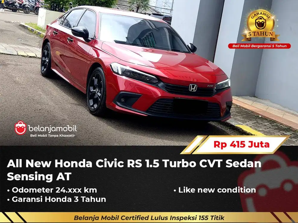 [ GARANSI 5TH ] Honda Civic RS 1.5 Turbo CVT Sedan Sensing 2024/2025