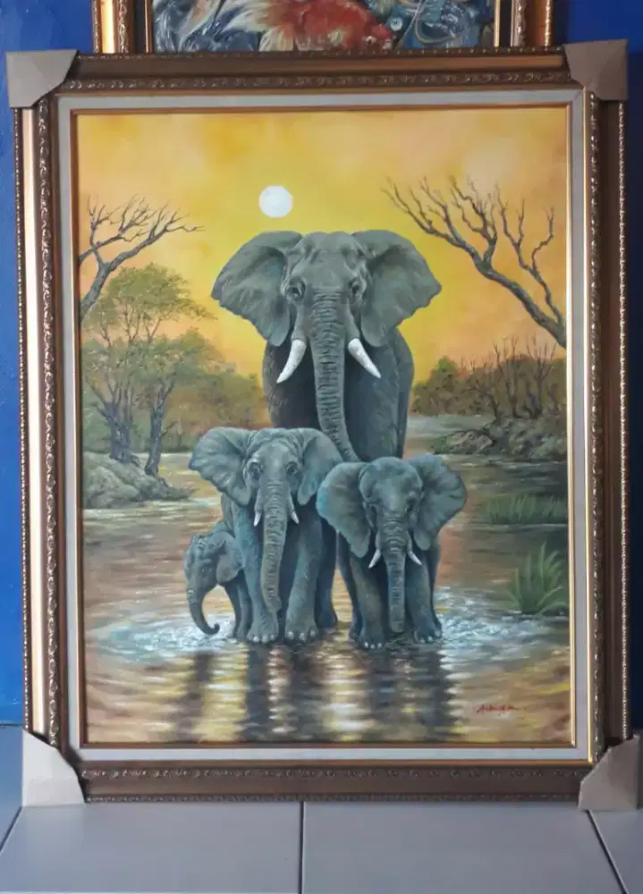 Lukisan Canvas Gajah
