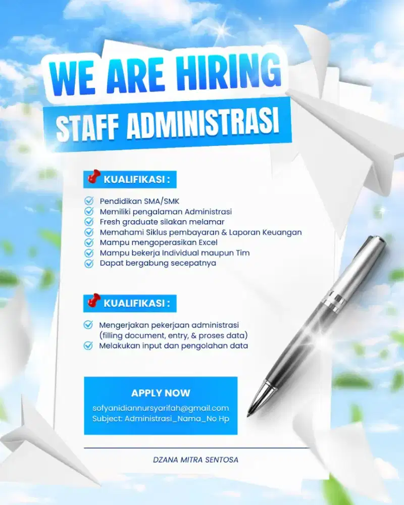 weeeee areeeee hiringgggg-Administrasi