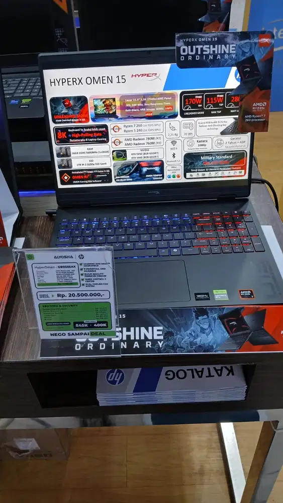 HP HyperX Omen 15 GB0555AX AMD Ryzen 5 240 16GB SSD 1TB 15.3″ RTX 5050