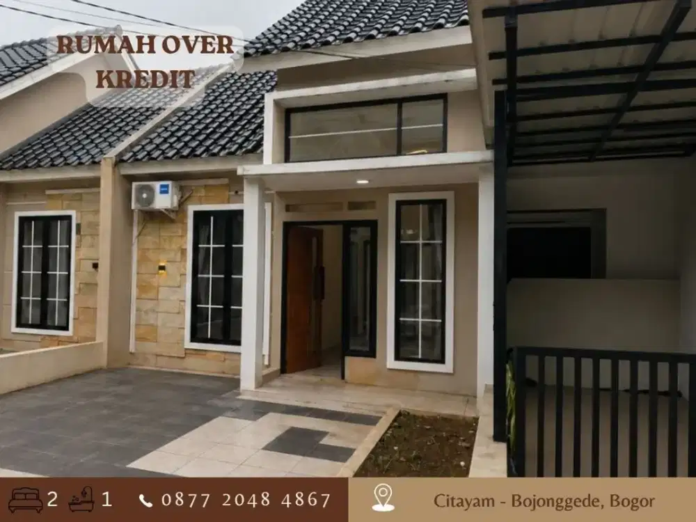 Rumah Over Kredit 55JT ccln flat dkt Stasiun Citayam di Bojonggede