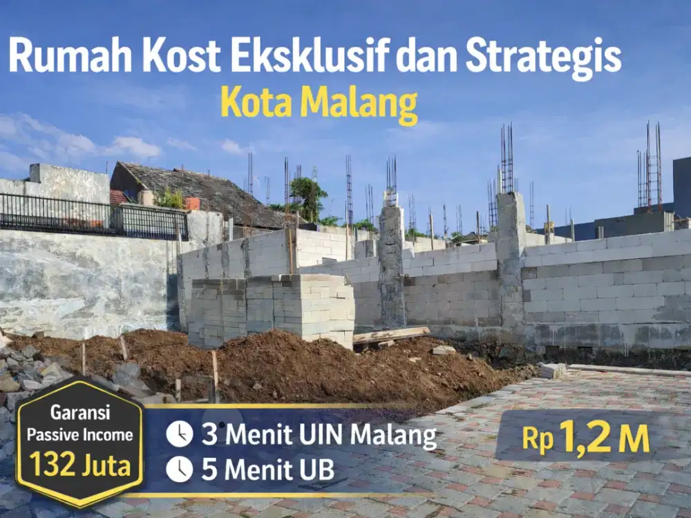 Jual Rumah Kost Mahasiswa Eksklusif dan Strategis Kota Malang