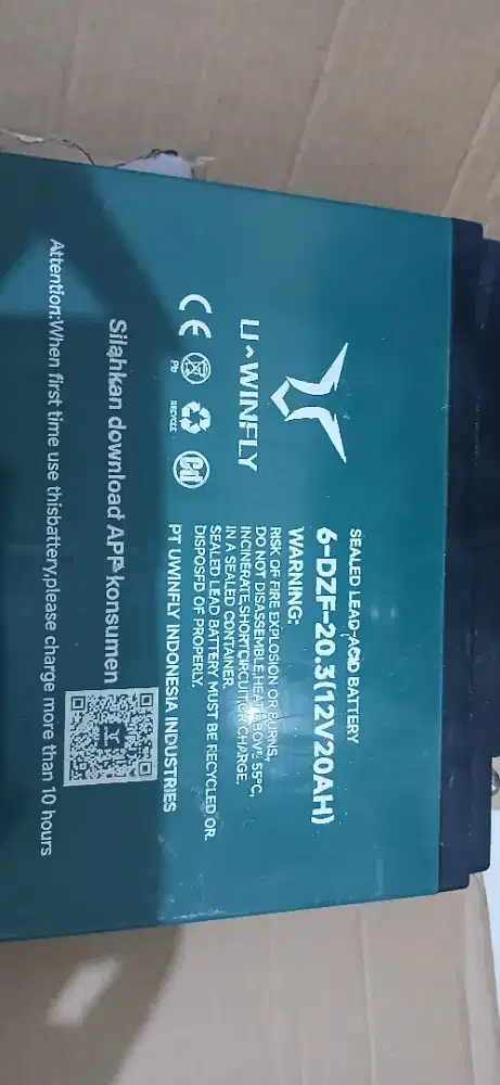 Baterai MOTOR LISTRIK UWINFLY T80
12V 20AH