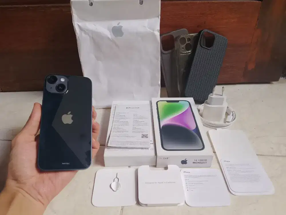 iPhone 14 Midnight 128 Fullset Resmi iBox Original