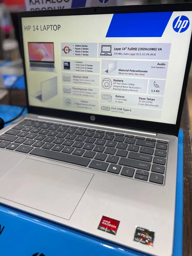 LAPTOP HP 14 EM0320AU / EM0321AU Ryzen 3 7320U 8GB SSD 512GB