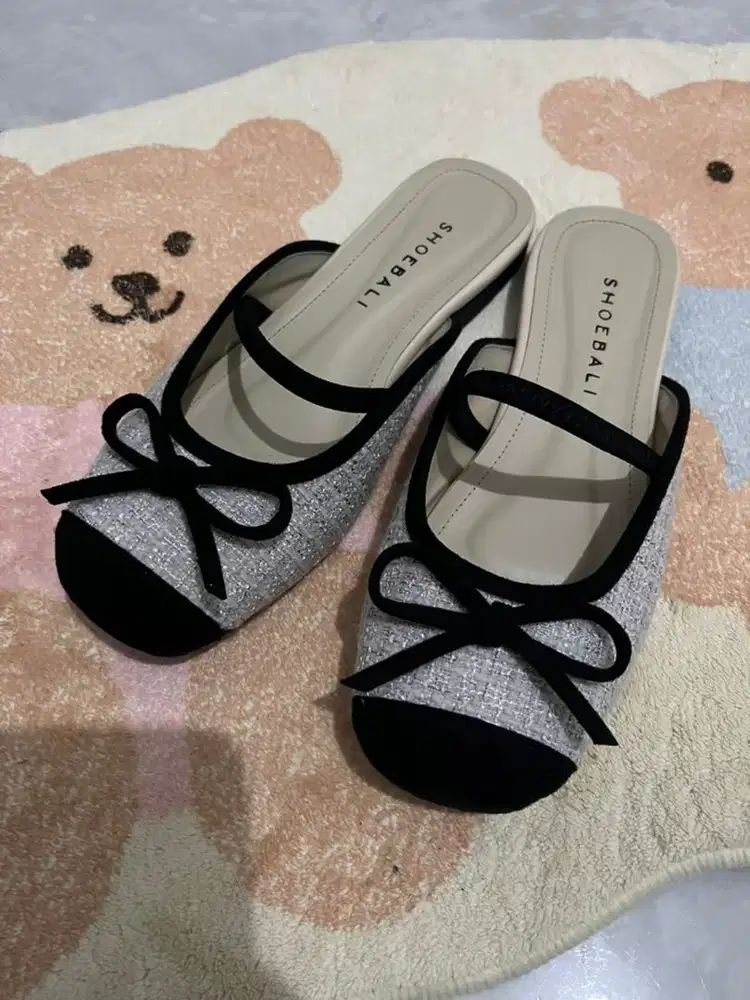SHOEBALI flat mules grey