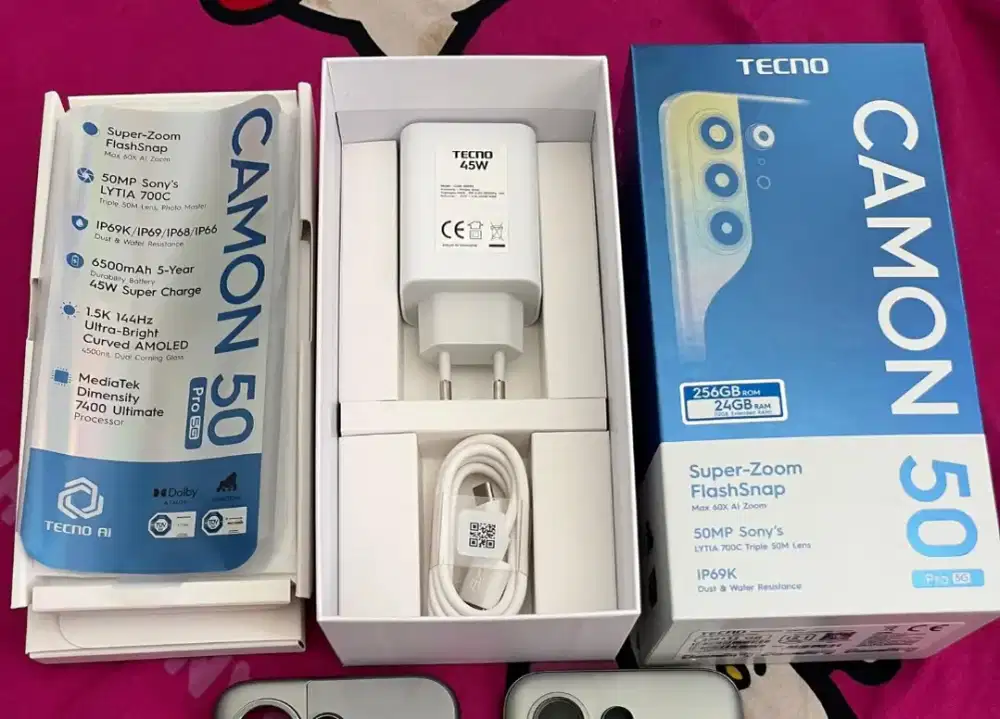 charger original tecno 45 watt