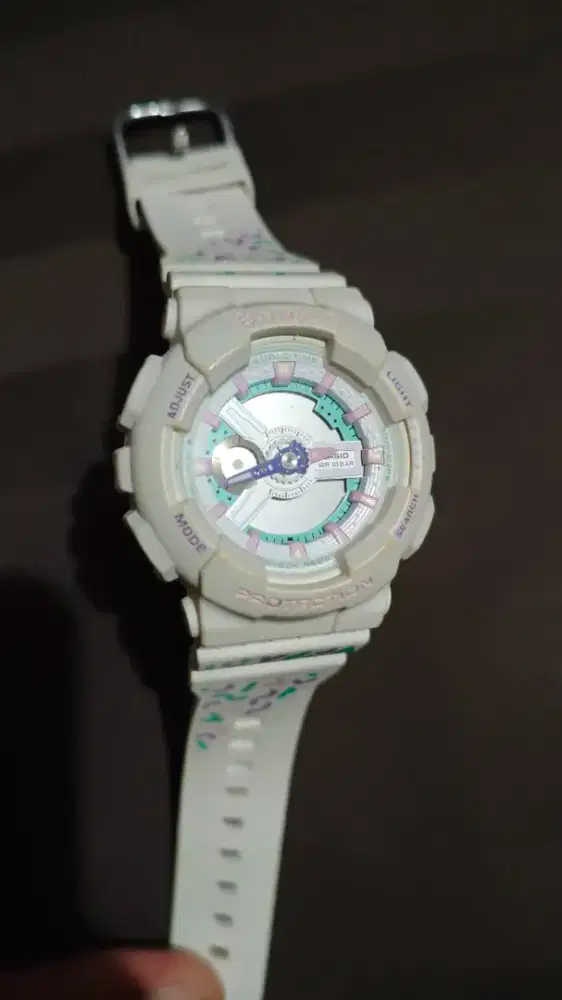Casio Baby-G BA-110TH-7ADR Digital Analog Dial White Resin Strap