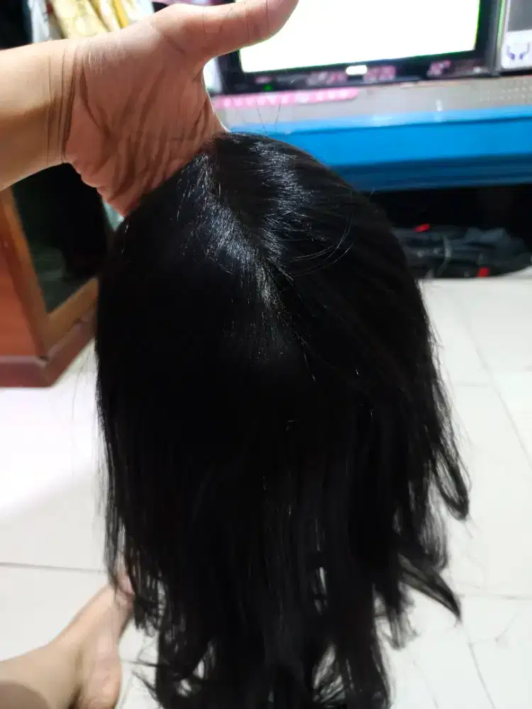 Wig Lace front tanpa poni