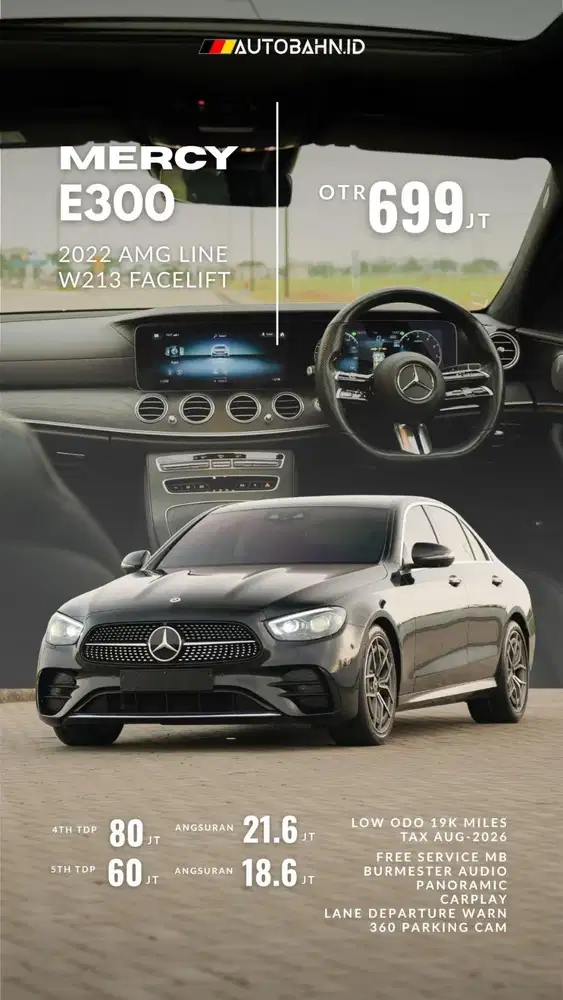 Mercedes Benz E300 AMG Line Facelift 2022 Black Warranty